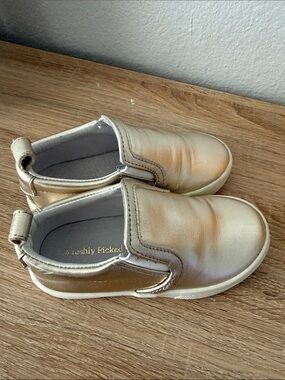 Freshly Picked Metallic Gold Kids Slip-On Sneakers